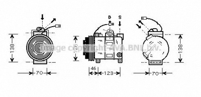 AVA QUALITY COOLING aiak015 -  Компрессор, кондиционер